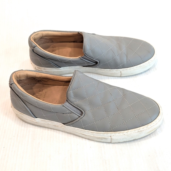 GREATS BROOKLYN Women's Gray Quilted Leather Slip-On Shoes Sneakers Size 40 Eur - Picture 1 of 9